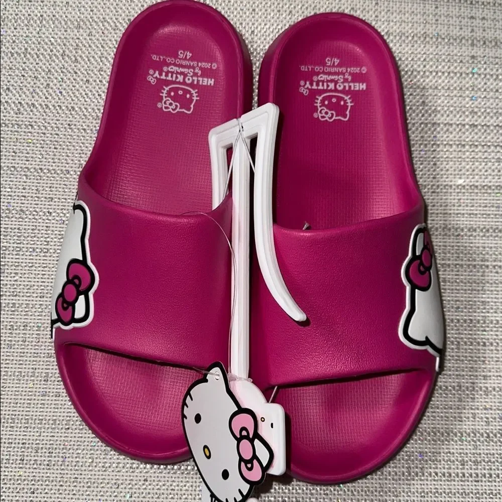 Hello Kitty Child Fuchsia Pink Side Wink Rubber Slides